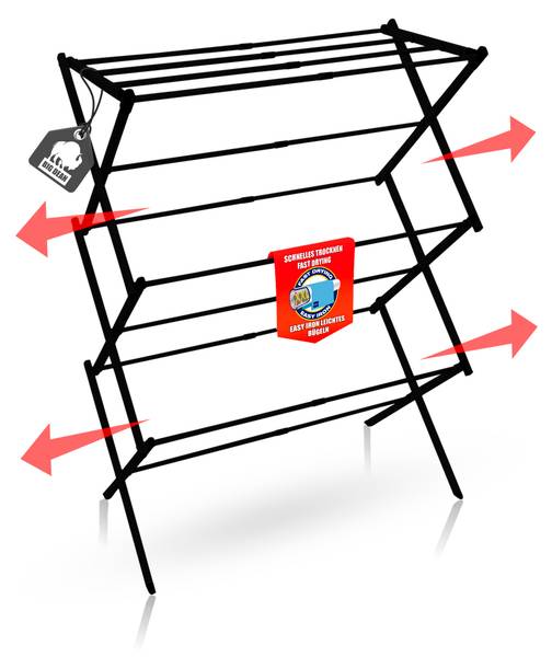Wäscheständer 1000409 Schwarz - Kunststoff - 39 x 101 x 75 cm