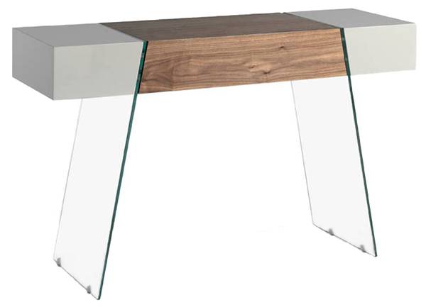 Console 3029 Marron - Gris - Noyer - Cristal - 120 x 73 x 40 cm