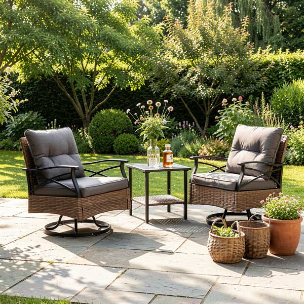 Gartensitzgruppen QuantaIse 3er-Set Grau - Metall