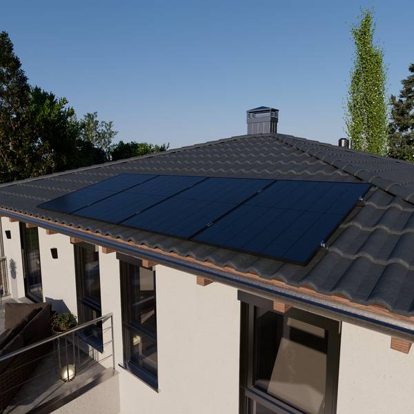 Balkonkraftwerk 2000W Solarbank 3 4-tlg. Ziegeldachhalterung