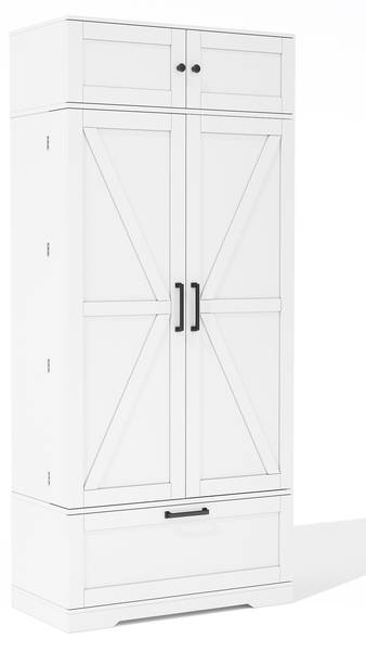 Buffetschrank WoodyLucy Ⅶ Weiß - Holzwerkstoff - 80 x 180 x 40 cm