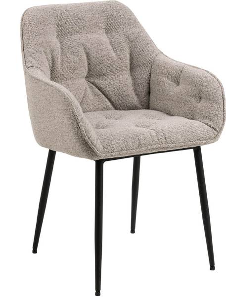 Chaise de salle à manger Brooke lot de 2 Beige - Métal - 58 x 83 x 55 cm