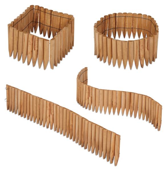 Rasenkante Holz 20 cm hoch Braun - Holzwerkstoff - 120 x 20 x 2 cm