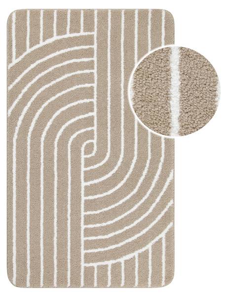 Badteppich Hilda Beige - Polyester - 70 x 2 x 120 cm