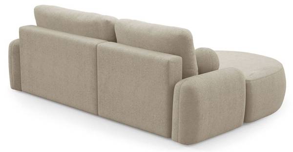 Rundes Ecksofa CLEO  mit Schlaffunktion Beige - Polyester - 264 x 89 x 172 cm