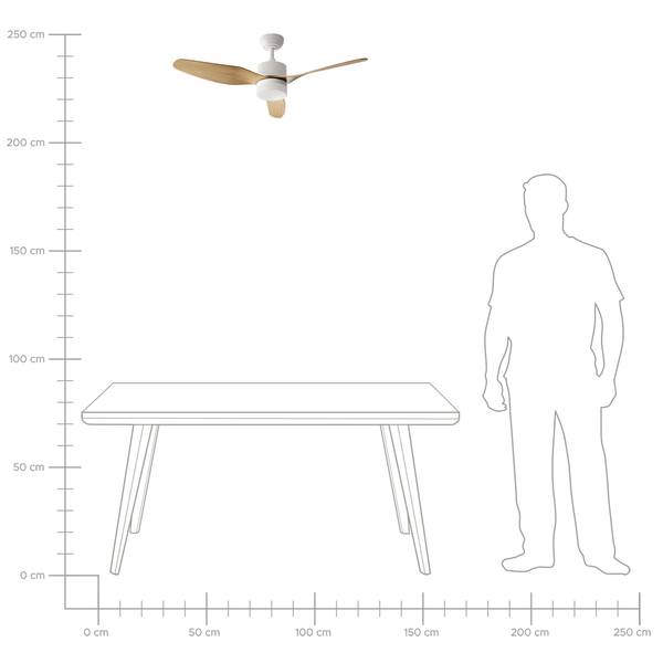 Deckenventilator ANDERSON 2-tlg Braun - Weiß - Kunststoff - 90 x 39 x 90 cm