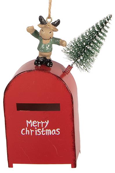 Weihnachtsanhänger Briefkasten 66748 Rot - Kunststoff - 3 x 14 x 6 cm