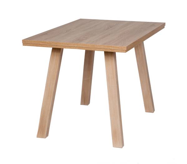 Esstisch 'Der Klassische' Füße massiv Braun - Melamin - 75 x 75 x 110 cm