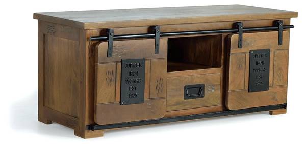 Meuble TV 1330 Marron - Bois massif - 50 x 55 x 130 cm