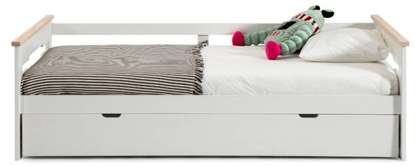 Bett ELSA Weiß - Holzwerkstoff - 105 x 62 x 199 cm