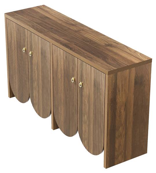 Sideboard Coeus Ⅱ Braun - Holzwerkstoff - Metall - 147 x 80 x 147 cm