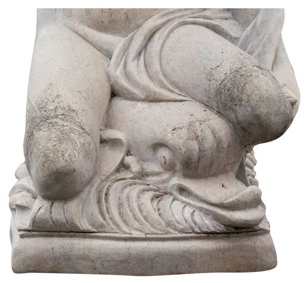 Statuen 2 KÖNIG DER MEERE Weiß - Marmor - 78 x 130 x 80 cm