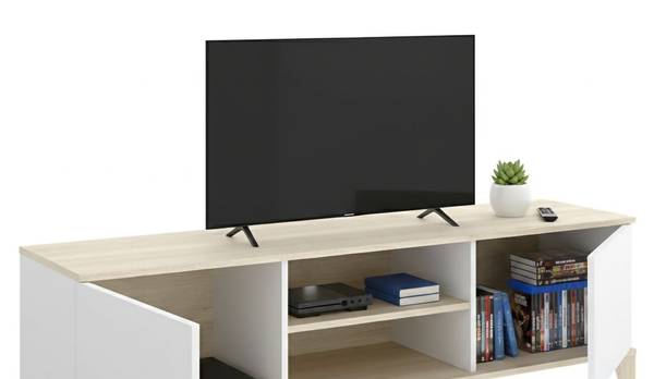 TV-Schrank Altus Weiß - Holzwerkstoff - 150 x 48 x 40 cm