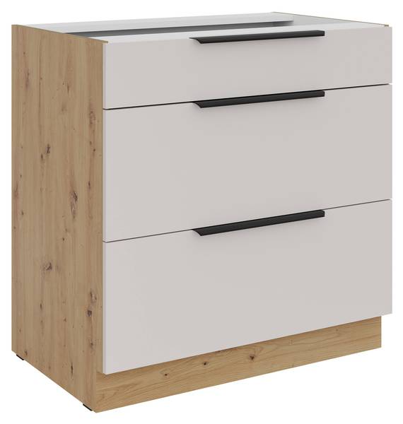 Unterschrank Solea 80D3SBB Braun - Holzwerkstoff - 80 x 82 x 52 cm
