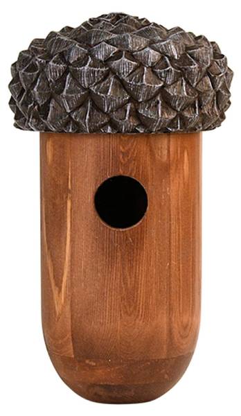 Vogelhäuschen NK83 Braun - Massivholz - 14 x 26 x 17 cm