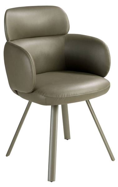 Drehstuhl 4202 Grün - Polyester - Edelstahl - Vinyl - 59 x 84 x 66 cm