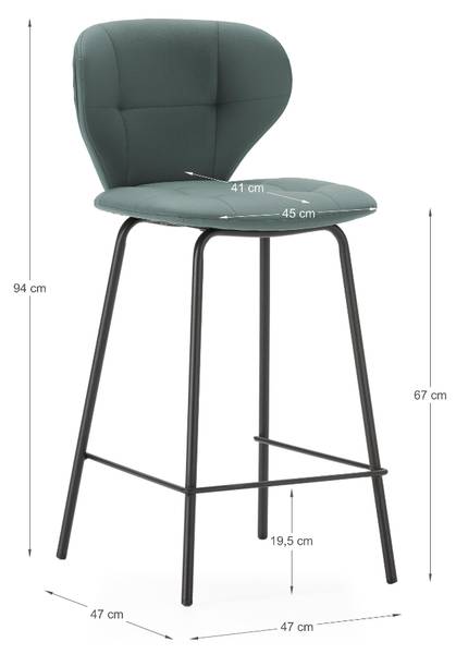 Barhocker MAURA 2er-Set Grün