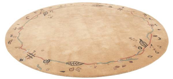 Wollteppich Naturals Beige - Naturfaser - 240 x 2 x 240 cm