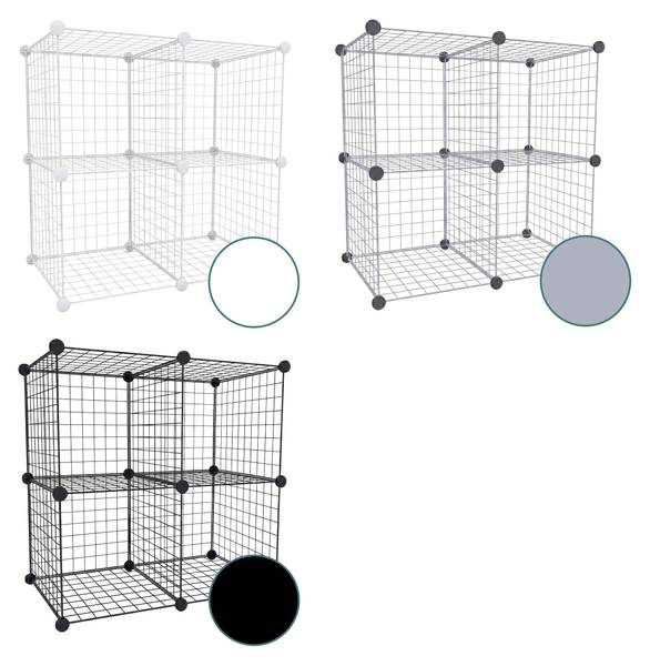 Ensemble de cubes modulaires Argenté - Hauteur : 75 cm