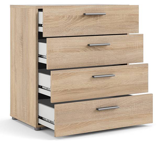 Kommode Petra Braun - Holz teilmassiv - 80 x 68 x 40 cm