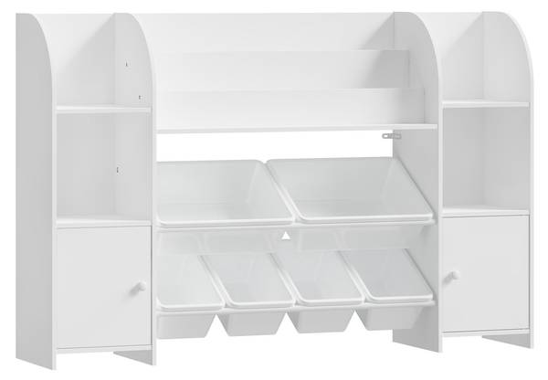 Kinderregal BV-001 Weiß - Holzwerkstoff - Kunststoff - 136 x 90 x 30 cm