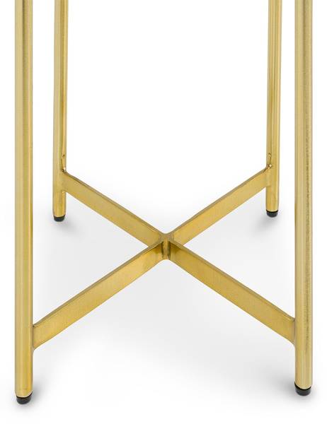 Table d'appoint CRATO Marron - Blanc - Acier inoxydable - Acier - 36 x 55 x 36 cm