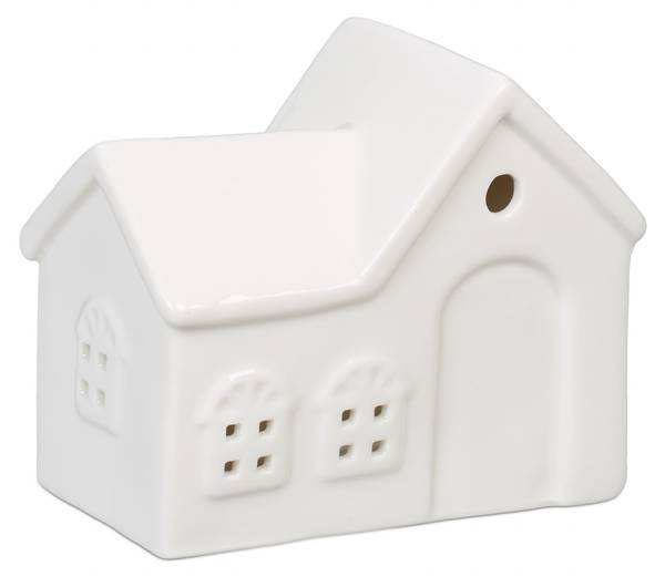 Photophore en forme de maison Blanc - Céramique - 11 x 9 x 6 cm