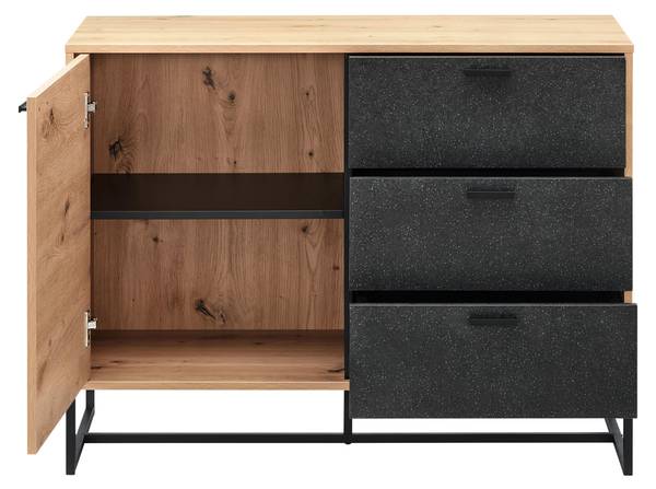 Sideboard FOSCA Schwarz - Braun - Metall - 100 x 76 x 40 cm