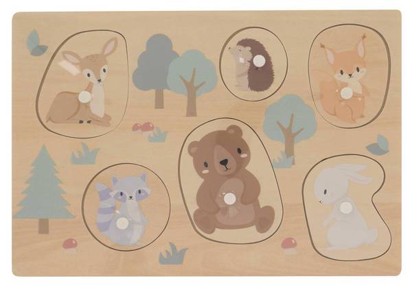 Baby-Puzzle FORA Grün - Massivholz - 21 x 1 x 30 cm
