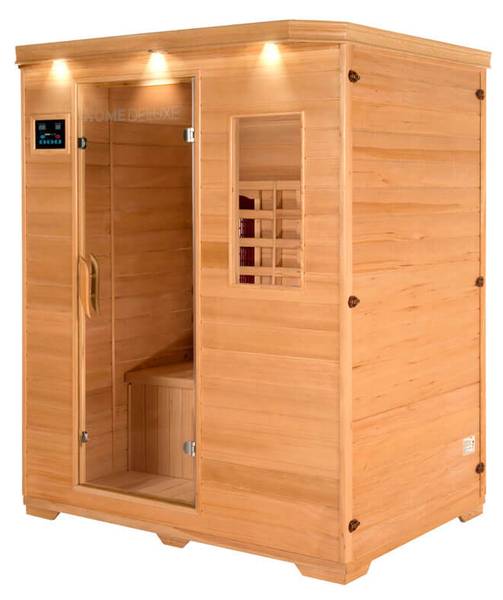 Infrarotkabine REDSUN L Braun - Holz teilmassiv - 153 x 190 x 110 cm