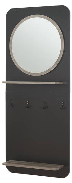 Flurgarderobe Helsinge Schwarz - Holzwerkstoff - Metall - 60 x 140 x 16 cm