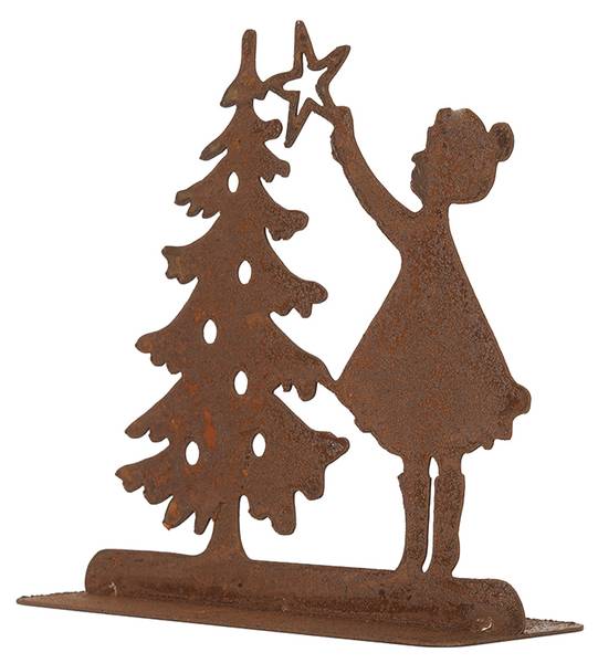 Weihnachtsdekorationsfigur Xmas&Roy Braun - Metall - 5 x 12 x 14 cm