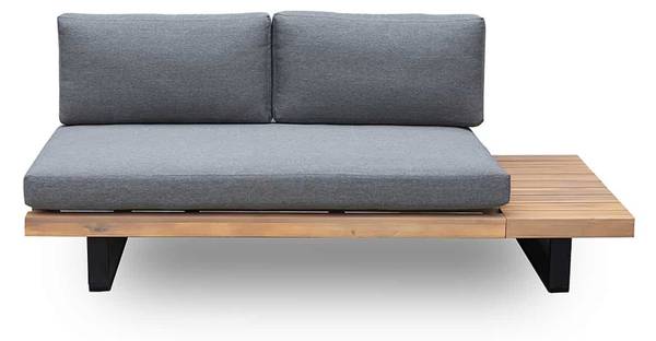 Gartenlounge Set ST. BARTH Grau - Flachgewebe - Polyester - Akazie - 255 x 67 x 73 cm