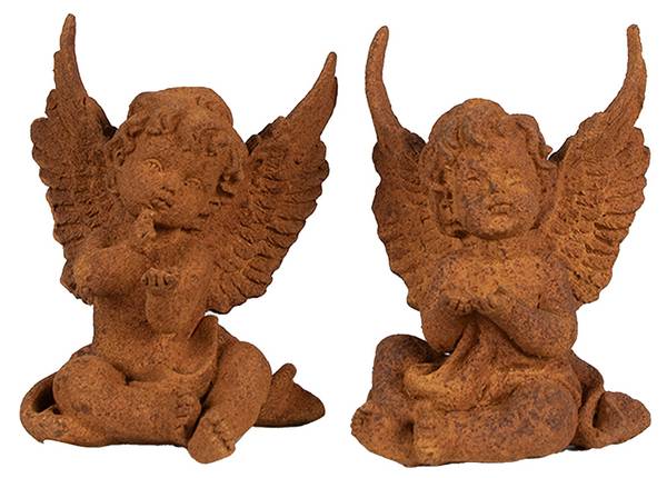 Dekorationsfigur Engel Xmas&Finnley Braun - Kunststoff - 8 x 11 x 9 cm