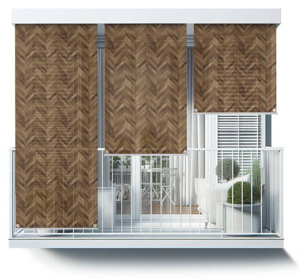 Außenrollo Lignum Tectum Braun - Textil - 40 x 180 x 1 cm