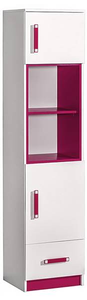Stauraumschrank TRAFIKO 4 Pink - Weiß
