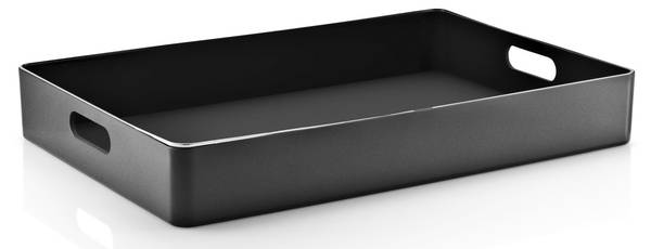 Tablett 11757 Schwarz - Naturfaser - 34 x 7 x 1 cm