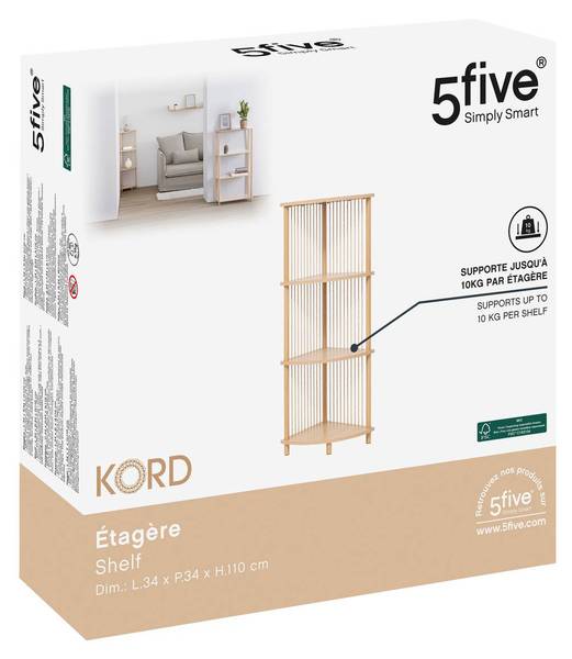 Étagère KORD Beige - Bois manufacturé - 36 x 12 x 38 cm