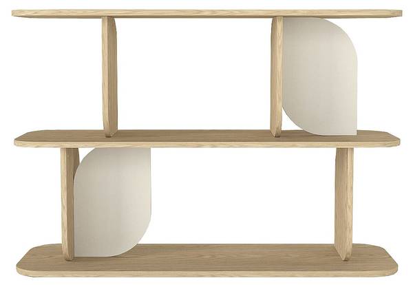 Regal NELERIA Beige - Braun - Holz teilmassiv - 120 x 82 x 40 cm