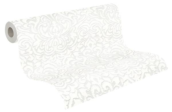 Textiltapete 961932-GU Weiß - Fleece - 53 x 1005 x 1 cm