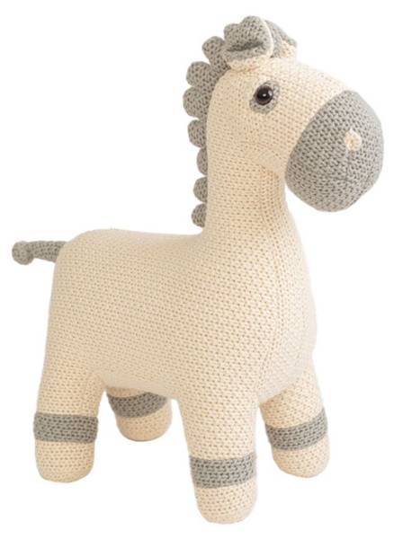 Schaukeltier Pferd Weiß - Baumwollstoff - 18 x 42 x 38 cm