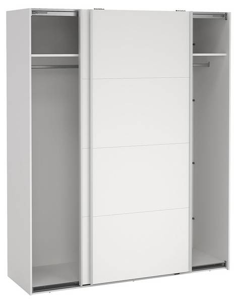 Schiebetürenschrank Bergamo (2-türig) Weiß - Holzwerkstoff - Textil - 179 x 221 x 67 cm
