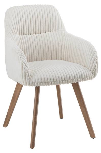 Armlehnstuhl MATTIA Beige - Cord - 56 x 87 x 61 cm