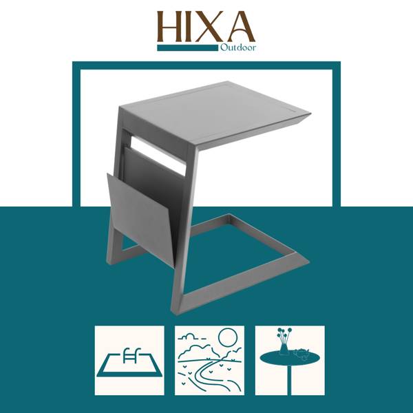 Bijzettafel Allure grijs - aluminium - 45 x 55 x 55 cm