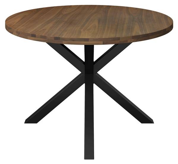 Esstisch RENE Braun - Metall - Holz teilmassiv - 120 x 76 x 120 cm