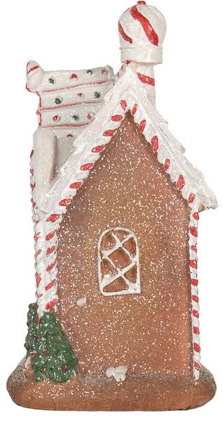 Lebkuchenhaus mit LED Suhl Braun - Kunststoff - 12 x 23 x 16 cm