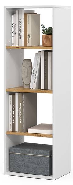 Bücherregal Tomy 54681 Eiche Dekor - Reinweiß - Eiche Weiß Dekor - 40 x 120 cm