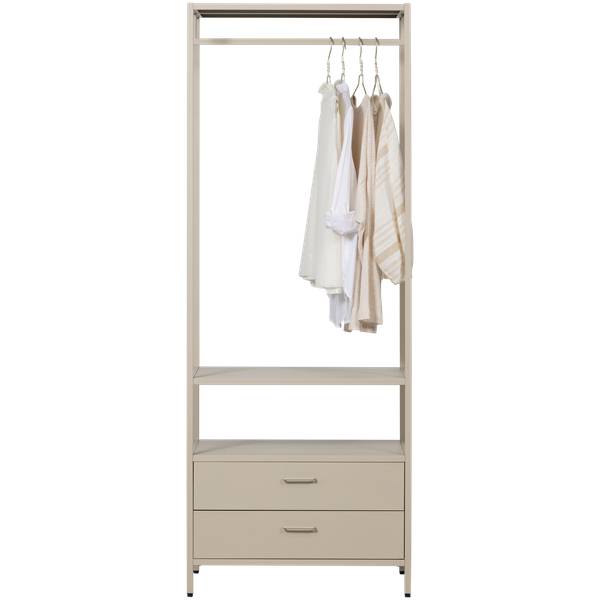 Kleiderschrank Ferris Grau - Eisen - Stahl - 70 x 185 x 54 cm