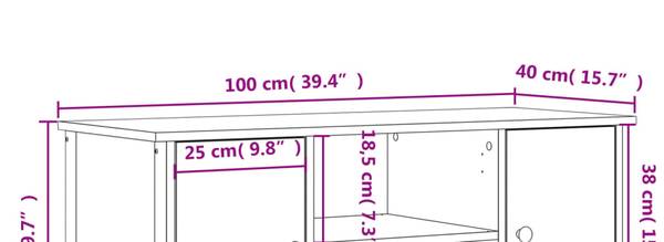TV-Schrank 3030458 Grau - Eisen - 100 x 50 x 40 cm