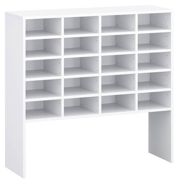 Schuhregal 1312 Weiß - Holzwerkstoff - 104 x 100 x 33 cm